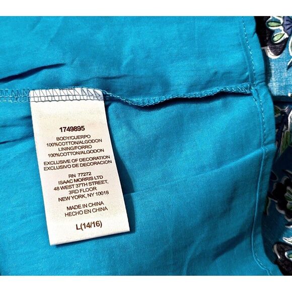 French Connection Youth Girl's Dress Dark Blue Floral Ruffle, Size L (14/16) - Picture 4 of 4